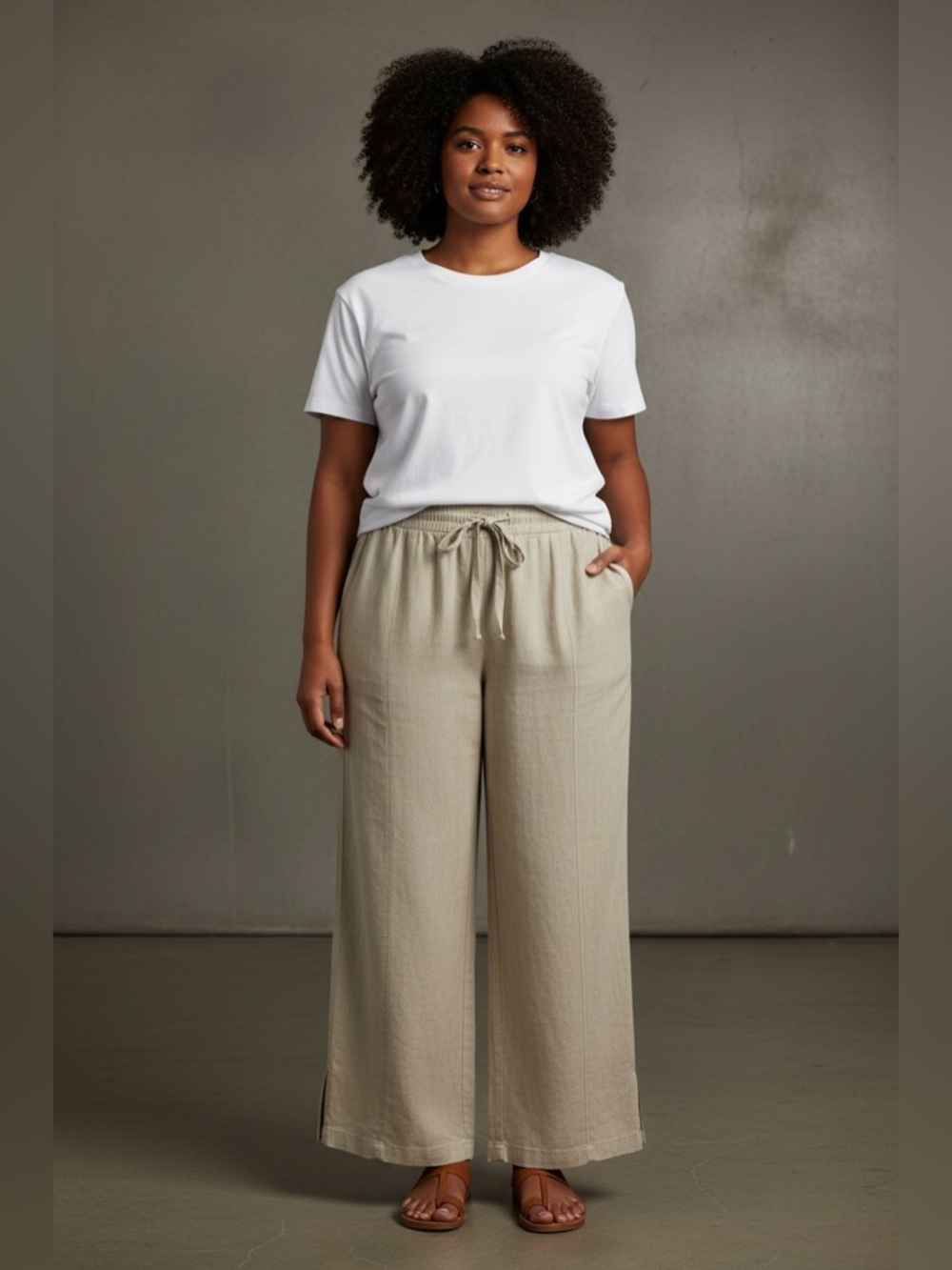 ELLE Wide-Leg Drawstring Pants